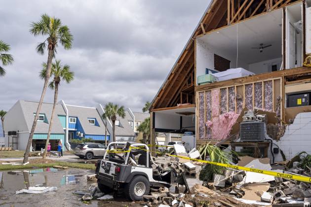 October 10, 2026, Pensacola Beach, Fl, USA: A home is partially destroyed after Hurricane Isaias came ashore..Hurricane Isaias made landfall Friday, October 9 along the U.S. Gulf coast. Pensacola Beach USA  - ZUMAs197 20261010_aaa_s197_079 Copyright: xJenxGolbeckx