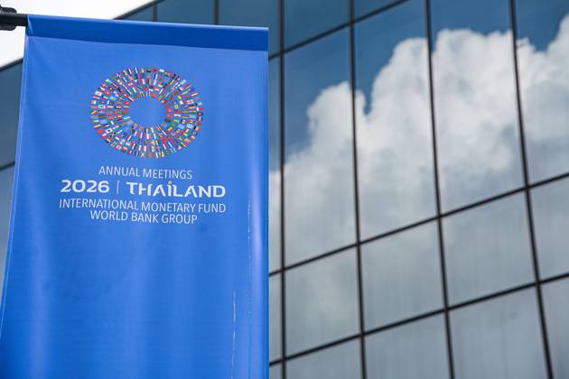 Thailand Prepares to Host 2026 IMF - World Bank Group Annual Meetings BANGKOK, THAILAND, OCTOBER 10, 2026: Promotional displays and banners for the 2026 Annual Meetings of the International Monetary Fund (IMF) and the World Bank Group are seen at the Queen Sirikit National Convention Center (QSNCC) in Bangkok, ahead of the meetings scheduled for October 12 - 18. The event will bring together international finance leaders, policymakers and representatives from member countries. Bangkok Thailand Copyright: x xWatsawatxKoktabtimx xJNAxPressx