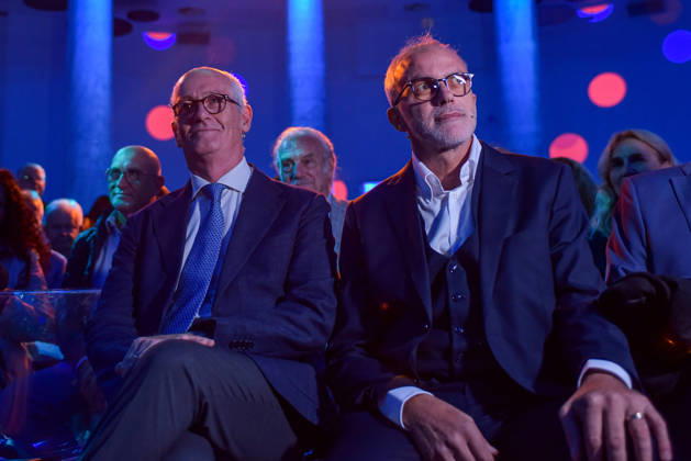 Leaders, guests, and activists at the Salone delle Colonne in Rome - 10 Oct 2026 Ernesto Maria Ruffini (R) and Franco Gabrielli (L) together during the launch event of the new center-left political movement Più Uno at the Salone delle Colonne in Rome. Rome Italy Copyright: xVincenzoxNuzzolesex xSOPAxImagesx vnuzzolese_2026_10_10_05
