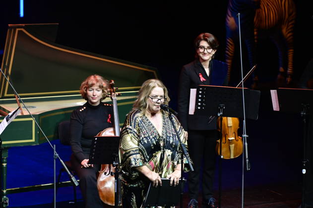 Kathy Kelly und das Dresdner Barock-Ensemble camerata musikus s mit Milko Kersten bei der 18. Hope Gala 2026 im Schauspielhaus. Dresden, 10.10.2026 Copyright: xMatthiasxWehnertx