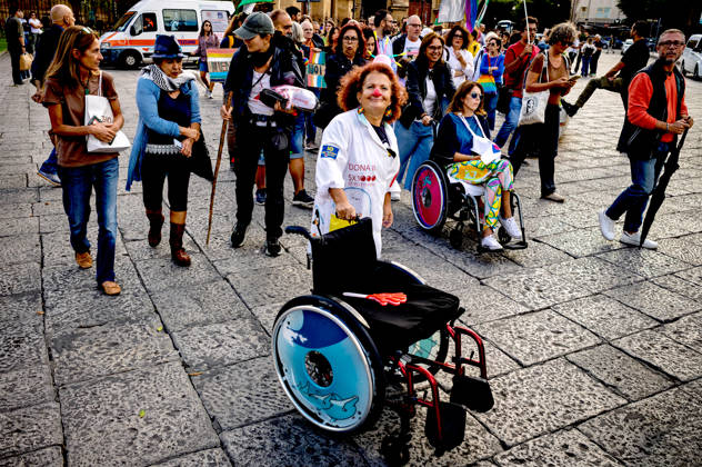 Disability Pride Palermo 2026 PALERMO, ITALY - OCTOBER 10: Disability Pride Palermo, dedicated this year to the theme Revolutionary Disabilities to advocate for the rights and self-determination of people with disabilities and to demand the elimination of architectural barriers, on October 10, 2026 in Palermo, Italy. Palermo Sicily Italy Copyright: xStefanoxMontesix