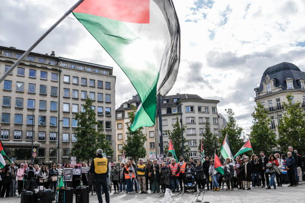 Pro-Palestine demonstration held in Luxembourg LUXEMBOURG, LUXEMBOURG - OCTOBER 10: Demonstrators gather for a pro-Palestine march organized by the Letz Act for Palestine initiative as part of a global day of action in solidarity with Palestinians in Luxembourg City, Luxembourg, on October 10, 2026. Organized in response to a call by the Global Alliance for Palestine, the march begins on Boulevard Franklin Roosevelt and proceeds towards Place de Paris, with participants calling for justice, freedom and self-determination for Palestinians. Muhammed Said Tako Anadolu Luxembourg Luxembourg. Editorial use only. Please get in touch for any other usage.  Copyright: x2026xAnadoluxMuhammedxSaidxTakox