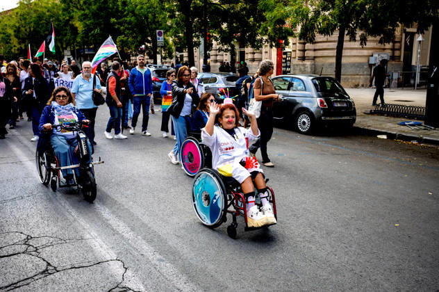 Disability Pride Palermo 2026 PALERMO, ITALY - OCTOBER 10: Disability Pride Palermo, dedicated this year to the theme Revolutionary Disabilities to advocate for the rights and self-determination of people with disabilities and to demand the elimination of architectural barriers, on October 10, 2026 in Palermo, Italy. Palermo Sicily Italy Copyright: xStefanoxMontesix
