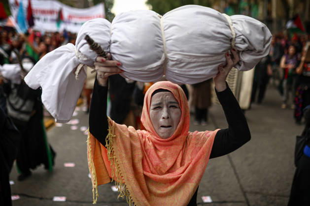 Thousands march in Santiago for Global Day of Action for Palestine SANTIAGO, CHILE - OCTOBER 10: Thousands of people take part in a demonstration organized by the Palestinian community in Chile as part of the Global Day of Action for Palestine, in Santiago, Chile, on October 10, 2026. Lucas Aguayo Araos Anadolu Santiago Chile. Editorial use only. Please get in touch for any other usage.  Copyright: x2026xAnadoluxLucasxAguayoxAraosx
