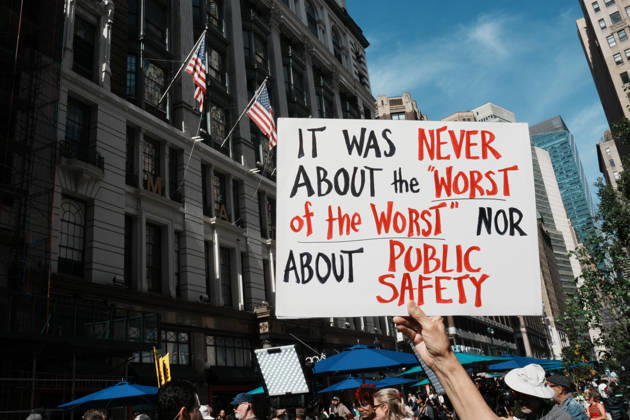 October 10, 2026, New York, New York, USA: Protesters at an anti-ICE protest in Herald Square on October 10, 2026 in New York City. Protesters take to the streets following an incident where ICE agents shot a 28-year-old-man, Oscar Belgal while he in a vehicle with his 5-year old child in the Marble Hill neighborhood in the Bronx. New York USA - ZUMAb148 20261010_zap_b148_069 Copyright: xBryanxSmithx