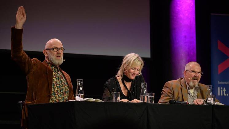 Essen: Thomas Böhm, Anna Schudt und Dietmar Bär bei der Lit.Ruhr ** NUR FÜR REDAKTIONELLE ZWECKE ** EDITORIAL USE ONLY **<p>Thomas Böhm, Anna Schudt und Dietmar Bär bei der Lit.Ruhr auf Zeche Zollverein am Samstag, den 10. Oktober 2026, in Essen-Katernberg. Deutschland NRW Essen Copyright: UwexErnst