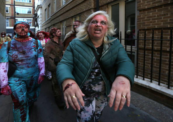 World Zombie Day In London, UK - 10 Oct 2026 Revellers walk in zombie fashion in the streets of Soho during the celebration. Supporters of World Zombie Day dressed in their best zombie attire and took to the streets and open spaces of London’s Soho district. The event started in the United States in 2006 and raises money through donations for charities like The Dead Good Club that helps people keep abreast of fast changing technologies like AI and digital media. London United Kingdom Copyright: xMartinxPopex xSOPAxImagesx MPOPE_A738408