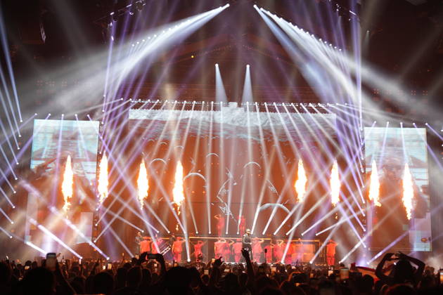 Puerto Rican singer Don Omar performs during his concert at the Barclays Center in New York, United States, 10 October 2026. Don Omar Concert in New York !ACHTUNG: NUR REDAKTIONELLE NUTZUNG!  Copyright: xAngelxColmenaresx AME5028 20261011-55021650163_1