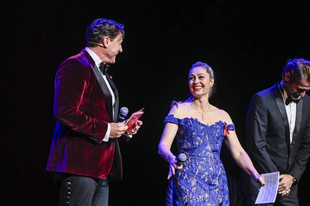 ABB HOPEGALA- Benjamin Bieneck und Ruth Moschner Moderatoren Duo bei der Hope Gala 2026 Party im Schauspielhaus Dresden am 10.10.2026 in Dresden Sachsen Deutschland