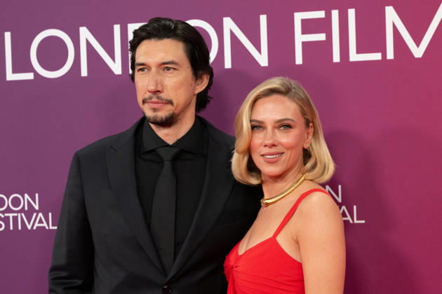 Adam Driver and Scarlett Johansson attends Paper Tiger Gala during the BFI London Film Festival, at the Royal Festival Hall in London, England. UK. Saturday 10th October 2026 Copyright: xJamesxWarrenx LFF - PAPER TIGER 6