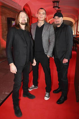 Gast, Philipp Burger und Christian Forer von Frei.Wild bei der 18. Hope Gala 2026 im Schauspielhaus. Dresden,10.10.2026
