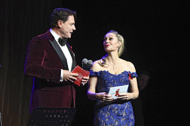 Benjamin Bieneck und Ruth Moschner bei der 18. Hope Gala 2026 im Schauspielhaus. Dresden, 10.10.2026