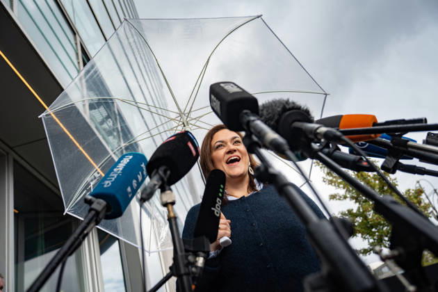Die CDU-Generalsekretärin Franziska Hoppermann gibt zu Beginn der Klausurtagung ein Pressestatement ab;Präsidiumsklausurtagung der CDU Deutschlands in Berlin, Oktober 2026, Berlin Berlin Deutschland Konrad-Adenauer-Haus