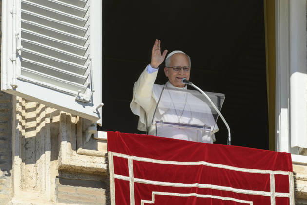 ITALY - ANGELUS -POPE -2026 10 11 Italy, Rome, Vatican, October 11, 2026: Pope Leo XIV delivers his address during the Angelus prayer from the window of the Apostolic Palace overlooking St. Peter s Square in the Vatican EDITORIAL USE ONLY - NO BOOKS Copyright: xVATICANxMEDIA xCatholicxPressxPhotox
