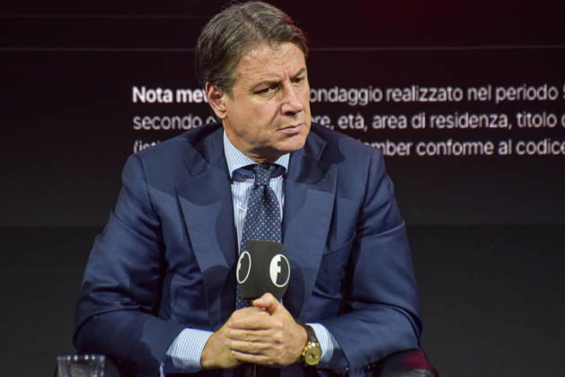 October 11, 2026, Rome, Rome, Italy: Movimento 5 Stelle President Giuseppe Conte speaks during the panel Faccia a Faccia con i politici at the Rumore Festival 2026 at Acquario Romano in Rome on October 11, 2026. Rome Italy - ZUMAn299 20261011_zip_n299_001 Copyright: xVincenzoxNuzzolesex
