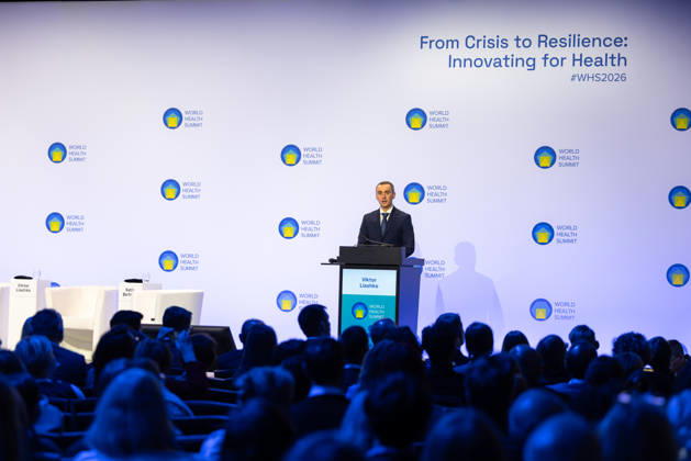 World Health Summit 2026 Weltgesundheitsgipfel. Deutschland, Berlin am 11. Oktober 2026: Der ukrainische Gesundheitsminister Wiktor Ljaschko hält eine Keynote-Rede auf dem World Health Summit in Berlin.