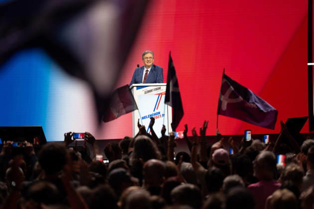 Jean-Luc Melenchon s Presidential Campaign Rally - Cournon-d’Auvergne La France Insoumise (LFI) candidate in 2027 presidential election in France Jean-Luc Melenchon speaks during a campaign rally in Cournon-d Auvergne in the Puy-de-Dome department on October 11, 2026. Photo by Fanny Reynaud ABACAPRESS.COM Clermont-Ferrand Auvergne, auvergne rhône alpes France  Copyright: xReynaudxFanny ABACAx