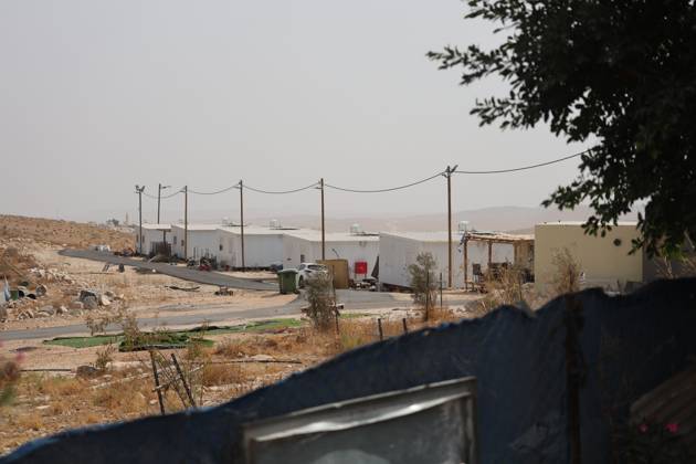 Settlers restrict access to Palestinian property UMM AL-KHAIR, MASAFER YATTA, OCCUPIED WEST BANK, OCTOBER 11, 2026: Israeli settlers placed barbed wire in the sheep pen yard and plastic sheets in front of the windows of the Salem al-Hathaleen family home in Umm al-Khair, Masafer Yatta, south of Hebron. The Israeli military subsequently declared the area a closed military zone, preventing the family from accessing the sheep pen and backyard, where a newly established settler outpost is located. MASAFER YATTA Palestine, State of Copyright: x xMosabxshawerx xJNAxPressx