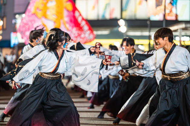 General view, October 11, 2026 - Dancers perform during the main festival of the 27th Tokyo Yosakoi Festival in Ikebukuro, Tokyo, Japan, on October 11, 2026. Held as part of Fukuro Matsuri, the annual dance festival brings together approximately 100 teams and 5,000 performers from across Japan, filling the streets with colorful costumes, synchronized choreography, and energetic yosakoi performances. aflo_355104182