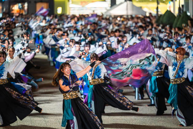 General view, October 11, 2026 - Dancers perform during the main festival of the 27th Tokyo Yosakoi Festival in Ikebukuro, Tokyo, Japan, on October 11, 2026. Held as part of Fukuro Matsuri, the annual dance festival brings together approximately 100 teams and 5,000 performers from across Japan, filling the streets with colorful costumes, synchronized choreography, and energetic yosakoi performances. aflo_355106559