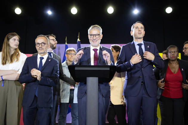 Raphael Glucksmann wins the Socialist and Democratic Left primary - Paris French deputy and general secretary of the french socialist party Olivier Faure delivers a speech after the announcement of the result for the first round of voting in the primary organized by the Socialist Party, Place Publique (PP), and the Republican and Socialist Left, ahead of France s 2027 presidential election, in Paris on October 11, 2026. Candidate in the Socialist (PS) and centre-left Place Publique (PP) parties primary ahead of France s 2027 presidential election and MEP Raphaël Glucksmann was elected on October 11, 2026. Photo by Raphael Lafargue ABACAPRESS.COM Paris France  Copyright: xLafarguexRaphael ABACAx