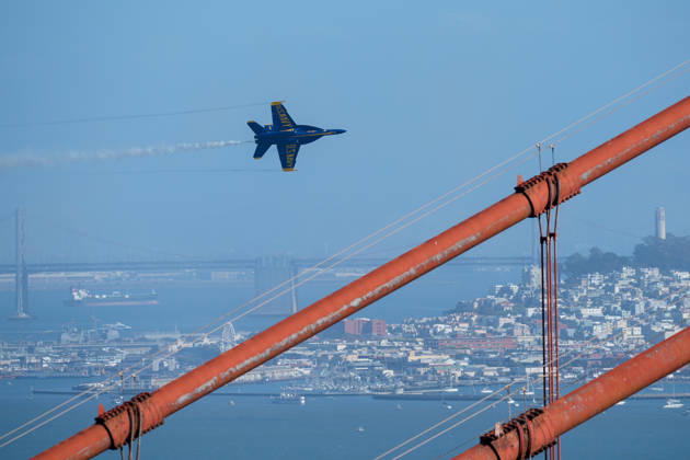 Fleet Week Air Show in San Francisco SAN FRANCISCO, CALIFORNIA - OCTOBER 11: US Navy Blue Angels fly over San Francisco Bay during the Fleet Week Air Show in San Francisco, California, United States on October 11, 2026. Tayfun Coskun Anadolu California United States. Editorial use only. Please get in touch for any other usage.  Copyright: x2026xAnadoluxTayfunxCoskunx