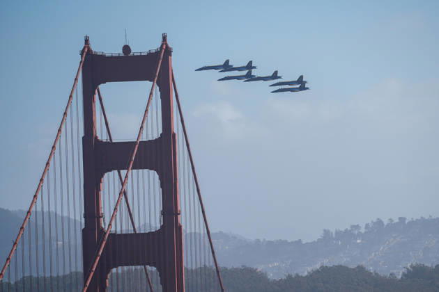 Fleet Week Air Show in San Francisco SAN FRANCISCO, CALIFORNIA - OCTOBER 11: US Navy Blue Angels fly over San Francisco Bay during the Fleet Week Air Show in San Francisco, California, United States on October 11, 2026. Tayfun Coskun Anadolu California United States. Editorial use only. Please get in touch for any other usage.  Copyright: x2026xAnadoluxTayfunxCoskunx