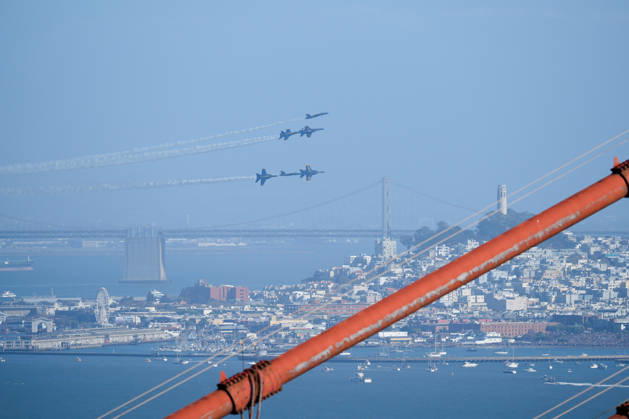 Fleet Week Air Show in San Francisco SAN FRANCISCO, CALIFORNIA - OCTOBER 11: US Navy Blue Angels fly over San Francisco Bay during the Fleet Week Air Show in San Francisco, California, United States on October 11, 2026. Tayfun Coskun Anadolu California United States. Editorial use only. Please get in touch for any other usage.  Copyright: x2026xAnadoluxTayfunxCoskunx