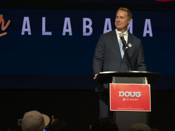 October 11, 2026, Huntsville, Alabama, USA: Congressional candidate ANDREW SNEED (D-AL) addresses supporters of Doug Jones during a campaign rally in Huntsville for Jones gubernatorial race. Sneed is one several Democratic congressional candidates calling for ethics reform and government accountability. Huntsville USA - ZUMAd155 20261011_znp_d155_014 Copyright: xSuexDorfmanx