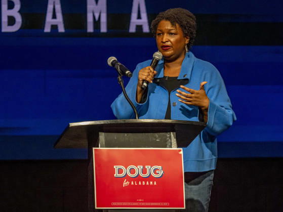 October 11, 2026, Huntsville, Alabama, USA: Political activist and former Georgia House of Representatives minority leader STACEY ABRAMS addresses a rally in support of Doug Jones candidacy for governor of Alabama. Huntsville USA - ZUMAd155 20261011_znp_d155_028 Copyright: xSuexDorfmanx