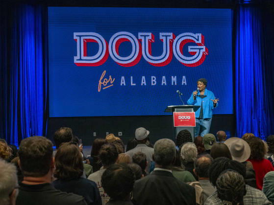 October 11, 2026, Huntsville, Alabama, USA: Political activist and former Georgia House of Representatives minority leader STACEY ABRAMS addresses a rally in support of Doug Jones candidacy for governor of Alabama. Huntsville USA - ZUMAd155 20261011_znp_d155_031 Copyright: xSuexDorfmanx