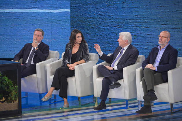 foto Mario Romano IPP Milano 11 10 2026 Trasmissione televisiva: -Che Tempo Che Fa- nella foto Massimo Giannini, Cecilia Sala, Ferruccio De Bortoli e Nello Scavo Italy Photo Press - World Copyright Che Tempo Che Fa