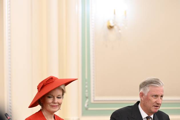 Queen Mathilde of Belgium and King Philippe - Filip of Belgium pictured during a meeting on the official state visit of the Belgian King and Queen to Kazakhstan, on Monday 12 October 2026. The first State Visit of Belgium s royal couple in central Asia from 11 to 14 October 2026, aims to highlight bilateral cooperation in the economic, academic, and cultural fields.  JASPERxJACOBS 189528559