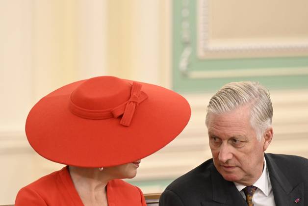 Queen Mathilde of Belgium and King Philippe - Filip of Belgium pictured during a meeting on the official state visit of the Belgian King and Queen to Kazakhstan, on Monday 12 October 2026. The first State Visit of Belgium s royal couple in central Asia from 11 to 14 October 2026, aims to highlight bilateral cooperation in the economic, academic, and cultural fields.  JASPERxJACOBS 189531855