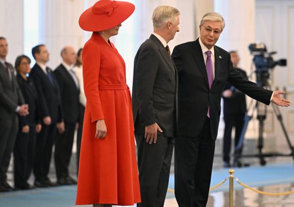 State Visit of King Philippe and Queen Mathilde to Kazakhstan (Day 2) ASTANA, KAZAKHSTAN - OCTOBER 12 : State Visit of King Philippe and Queen Mathilde to Kazakhstan (Day 2) : - Official welcoming ceremony at the Akorda Presidential Palace in the presence of Kassym-Jomart Tokaïev (President of Kazakhstan), on October 12, 2026 in Astana, Kazakhstan, 12 10 2026 Astana Kazakhstan  Copyright: xDidierxLebrunx