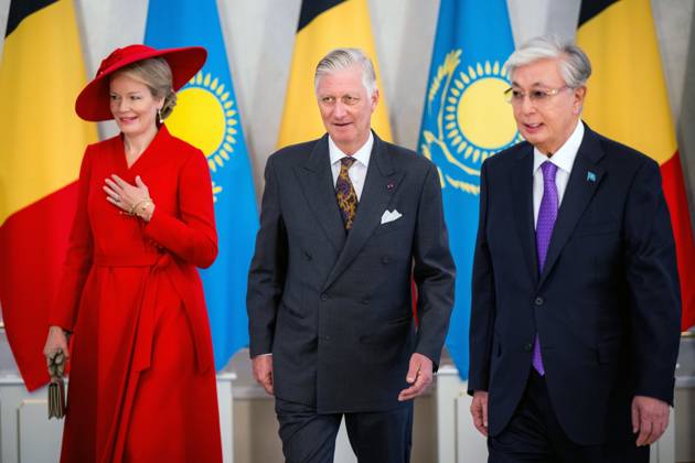 State Visit of King Philippe and Queen Mathilde to Kazakhstan (Day 2) ASTANA, KAZAKHSTAN - OCTOBER 12 : State Visit of King Philippe and Queen Mathilde to Kazakhstan (Day 2) : - Official welcoming ceremony at the Akorda Presidential Palace in the presence of Kassym-Jomart Tokaïev (President of Kazakhstan), on October 12, 2026 in Astana, Kazakhstan, 12 10 2026 Astana Kazakhstan  Copyright: xJasperxJacobsx