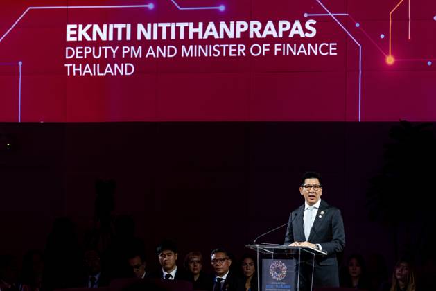 The IMF–World Bank Group Annual Meetings 2026 in Bangkok, Thailand. – 12 Oct 2026 Ekniti Nitithanprapas, Thailand’s Minister of Finance, speaks at the World Bank Group s flagship forum, Small AI: More and Better Jobs, during the IMF–World Bank Group Annual Meetings 2026. The IMF–World Bank Group Annual Meetings 2026 will take place at the Queen Sirikit National Convention Center in Bangkok from October 12-18, 2026, drawing over 15,000 delegates from 191 member countries as Thailand hosts this prestigious event for the first time in 35 years. Bangkok Thailand Copyright: xPeeraponxBoonyakiatx xSOPAxImagesx Peerapon-Boonyakiat-1458146