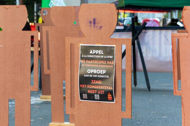This image shows a striker picket at the VRT during a strike in the public services in Belgium, against the Federal Government s budgetary measures, organised by the trade unions on Monday 12 October 2026 in Brussels.  NICOLASxMAETERLINCK 189537704