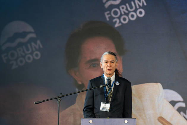 Kim Aris, son of imprisoned Burmese opposition leader Aung San Suu Kyi, attends the 30th annual Forum 2000 conference in Prague, on October 12, 2026. (CTKxPhoto OndrejxDeml) CTKPhotoP2026101202538  CTKPhotoP2026101202538
