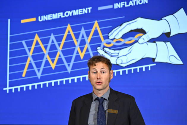 STOCKHOLM, SWEDEN, October 12, 2026 Timo Boppart, member of the Committee for the Prize in Economic Sciences in Memory of Alfred Nobel, announced this year’s recipients of the Sveriges Riksbank Prize in Economic Sciences in Memory of Alfred Nobel: Robert E. Hall of Stanford University in the United States and Michael Woodford, Columbia  Copyright: xAndersxWiklund TTx EKONOMIPRISET NOBEL bvBvBCzTm9s