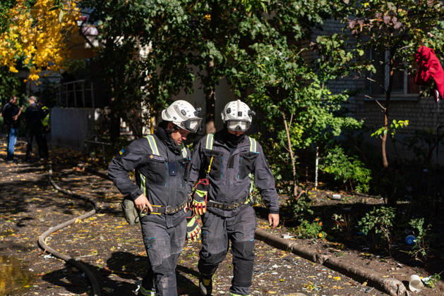 Russian drone attack hits residential building in Ukraine s Kharkiv, injuring 13 KHARKIV, UKRAINE - OCTOBER 12: Emergency responders work at the site of a drone attack that struck a residential building, injuring 13 people, in Kharkiv, Ukraine, on October 12, 2026. Firefighters, police officers and rescue teams arrive at the scene to assist residents following the attack. Carlo Bravo Anadolu Kharkiv Ukraine. Editorial use only. Please get in touch for any other usage.  Copyright: x2026xAnadoluxCarloxBravox