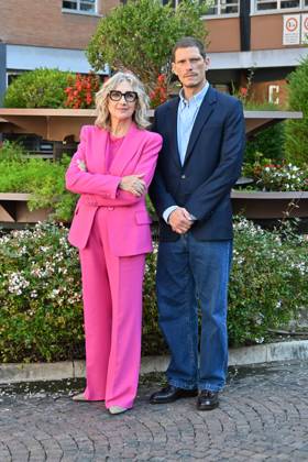 IPA89593295 - Rome: Rai Studios on Via Teulada. Photocall for the TV series Libera: The Case of Elena Palma. Pictured: Matteo Martari, Lunetta Savino  Copyright: xMaurizioxD Avanzox xMaurizioxDxAvanzox IPA89593295