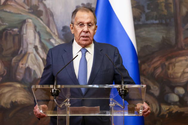 RUSSIA, MOSCOW - OCTOBER 12, 2026: Sergei Lavrov, Russia s Foreign Minister, gives a press conference following a meeting with Youssef Rajji, Lebanon s Minister of Foreign Affairs and Emigrants, at the Reception House of the Foreign Ministry. Artyom Geodakyan TASS  99176121
