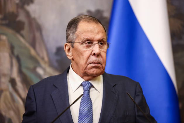 RUSSIA, MOSCOW - OCTOBER 12, 2026: Sergei Lavrov, Russia s Foreign Minister, gives a press conference following a meeting with Youssef Rajji, Lebanon s Minister of Foreign Affairs and Emigrants, at the Reception House of the Foreign Ministry. Artyom Geodakyan TASS  99176124