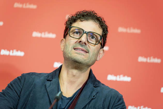 Luigi Pantisano EUR, Deutschland, Berlin, 12.10.2026: Pressekonferenz von Luigi Pantisano Vorsitzender der Partei Die Linke im Karl-Liebknecht-Haus zu aktuellen Themen.