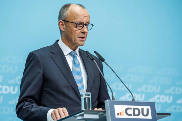 Pressekonferenz mit dem Vorsitzenden der CDU Deutschlands, Bundeskanzler Friedrich Merz und der Generalsekretärin der CDU Deutschlands Franziska Hoppermann Pressekonferenz mit dem Vorsitzenden der CDU Deutschlands, Bundeskanzler Friedrich Merz und der Generalsekretärin der CDU Deutschlands Franziska Hoppermann am 12.10.2026 in Berlin. Berlin Berlin Deutschland CDU-Bundesgeschäftsstelle (Konrad-Adenauer-Haus)