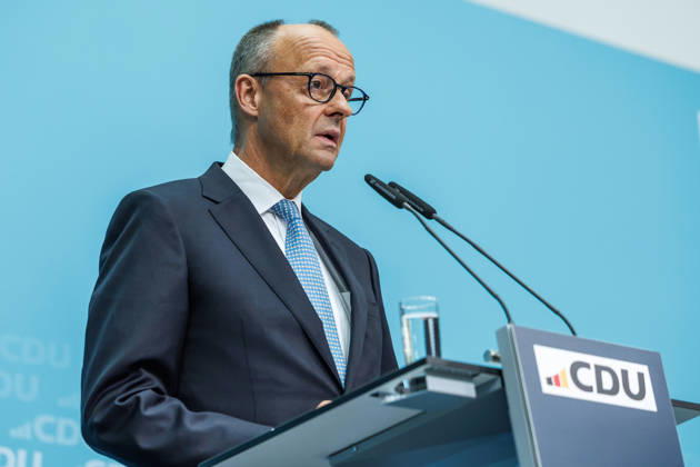 Pressekonferenz mit dem Vorsitzenden der CDU Deutschlands, Bundeskanzler Friedrich Merz und der Generalsekretärin der CDU Deutschlands Franziska Hoppermann Pressekonferenz mit dem Vorsitzenden der CDU Deutschlands, Bundeskanzler Friedrich Merz und der Generalsekretärin der CDU Deutschlands Franziska Hoppermann am 12.10.2026 in Berlin. Berlin Berlin Deutschland CDU-Bundesgeschäftsstelle (Konrad-Adenauer-Haus)