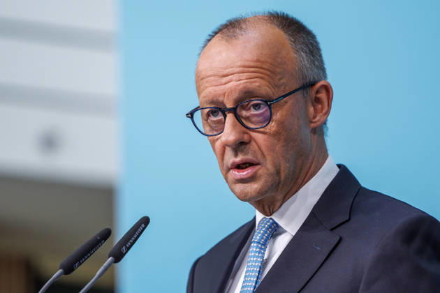 Pressekonferenz mit dem Vorsitzenden der CDU Deutschlands, Bundeskanzler Friedrich Merz und der Generalsekretärin der CDU Deutschlands Franziska Hoppermann Pressekonferenz mit dem Vorsitzenden der CDU Deutschlands, Bundeskanzler Friedrich Merz und der Generalsekretärin der CDU Deutschlands Franziska Hoppermann am 12.10.2026 in Berlin. Berlin Berlin Deutschland CDU-Bundesgeschäftsstelle (Konrad-Adenauer-Haus)