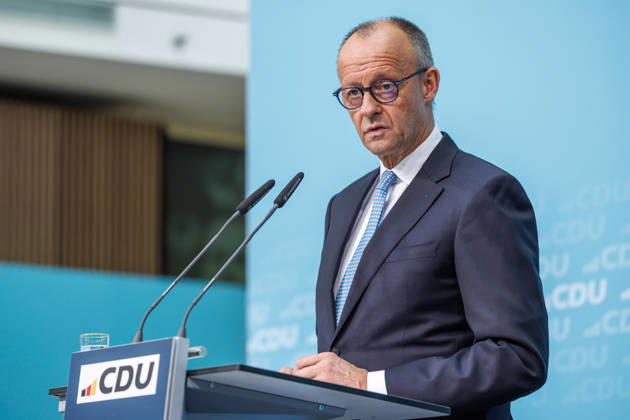 Pressekonferenz mit dem Vorsitzenden der CDU Deutschlands, Bundeskanzler Friedrich Merz und der Generalsekretärin der CDU Deutschlands Franziska Hoppermann Pressekonferenz mit dem Vorsitzenden der CDU Deutschlands, Bundeskanzler Friedrich Merz und der Generalsekretärin der CDU Deutschlands Franziska Hoppermann am 12.10.2026 in Berlin. Berlin Berlin Deutschland CDU-Bundesgeschäftsstelle (Konrad-Adenauer-Haus)