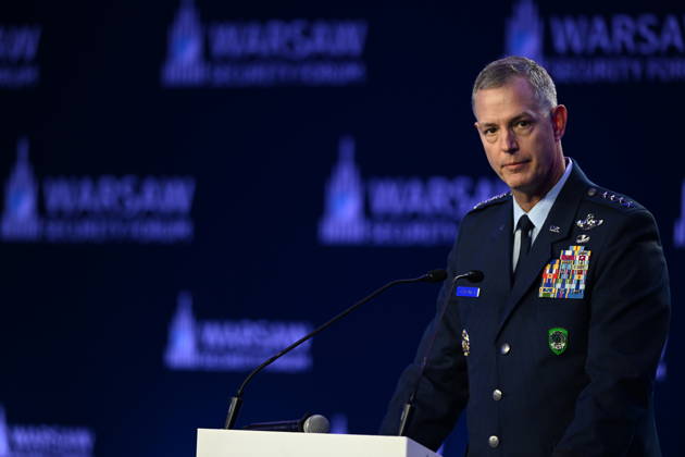 Warsaw Security Forum 2026 kicks off in Poland WARSAW, POLAND - OCTOBER 12: NATO Supreme Allied Commander Europe (SACEUR) General Alexus G. Grynkewich speaks during a panel titled Theory of Victory: How Do We Achieve Military Success Against Russia in Deterrence and Defence? on the first day of the Warsaw Security Forum 2026 (WSF2026), held on the Warsaw Stage in Warsaw, Poland, on October 12, 2026. The NATO-sponsored session focuses on strengthening collective defense mechanisms along the alliance’s eastern flank. Artur Widak Anadolu Warsaw Poland. Editorial use only. Please get in touch for any other usage.  Copyright: x2026xAnadoluxArturxWidakx